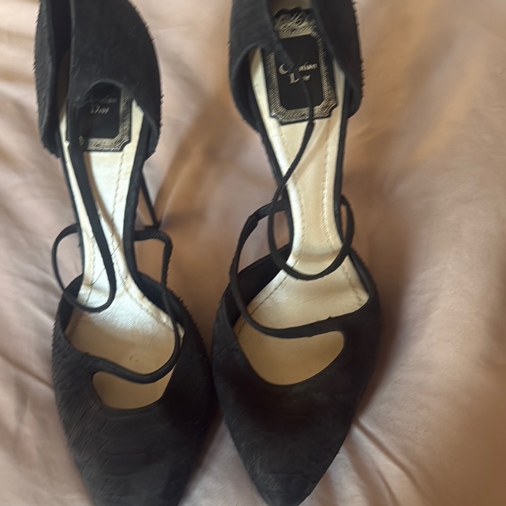 Dior Black Strappy Heels